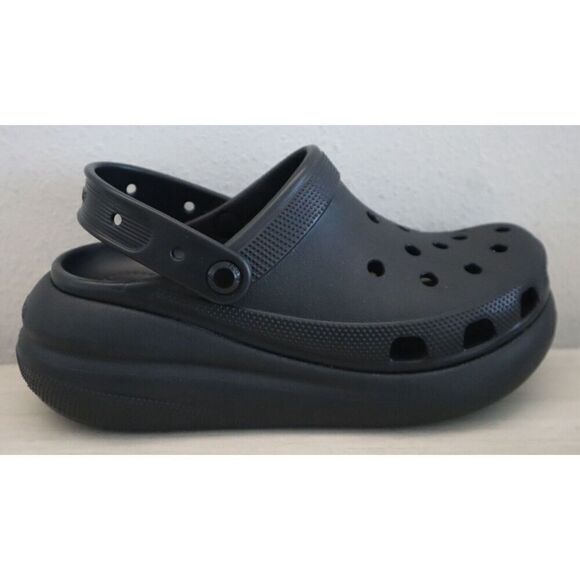 Crocs 207521 Unisex Women's Sz 9 Men's Sz 7 Black Classic Crush Platform Clogs - Picture 4 of 8